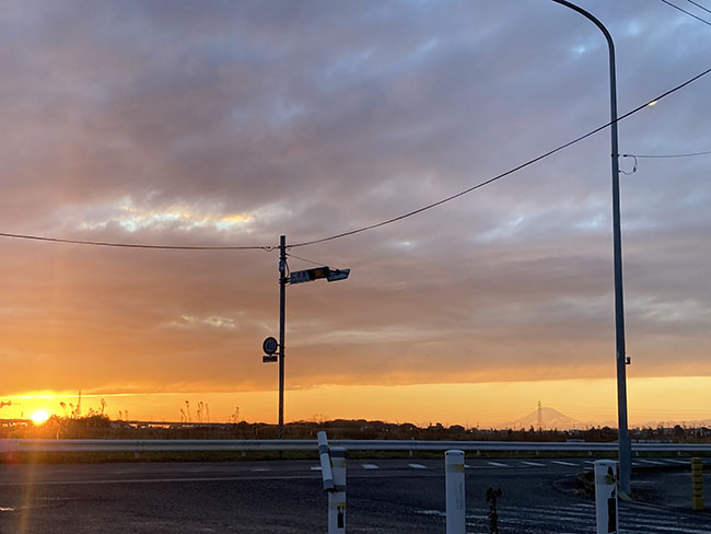 富士山が見える袖ケ浦の風景