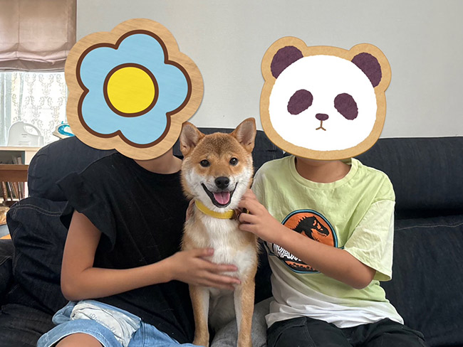 飼い主様と1歳のお誕生日の記念撮影